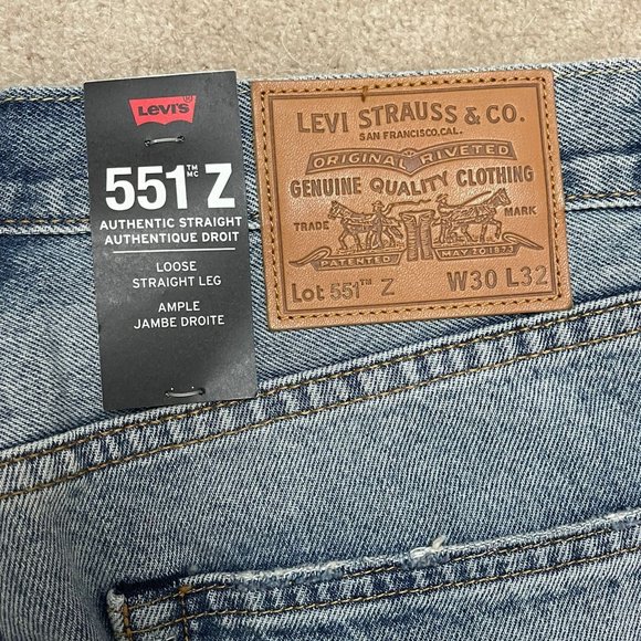 Levi's 551Z Authentic Straight Loose Leg Hemp Denim Jeans 30 32 Brand New Tags - Picture 10 of 11